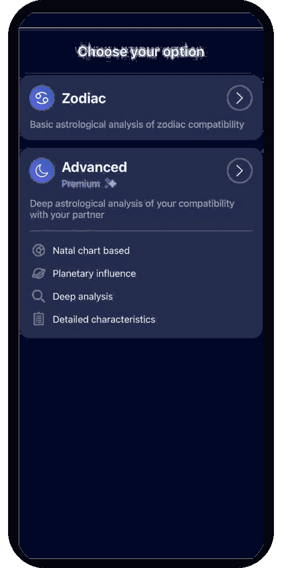 Love Compatibility Nebula app screen