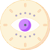 an eye in a yellow circle